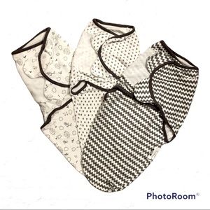 Set of three Velcro swaddles